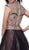 Two-Piece Cap Sleeve Sheer Jewel Evening Dress
