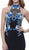 Sleeveless Laced Halter Jersey Evening Dress
