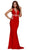 Nox Anabel - E037 Deep V-Neck Racerback Sheath Evening Gown