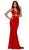 Deep V-neck Racerback Sheath Evening Gown
