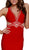 Deep V-neck Racerback Sheath Evening Gown