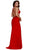 Deep V-neck Racerback Sheath Evening Gown