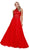 Embroidered Halter Chiffon A-line Dress