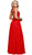 Embroidered Halter Chiffon A-line Dress