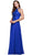 Embroidered Halter Chiffon A-line Dress