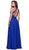 Embroidered Halter Chiffon A-line Dress