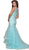 Embroidered Ruffled Mermaid Gown