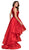 Bejeweled Lace Bodice High-Low Tulle Gown