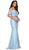 Nox Anabel - A062 Off Shoulder Lace Two-Piece Sheath Gown