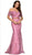 Off Shoulder Lace Two-Piece Sheath Gown