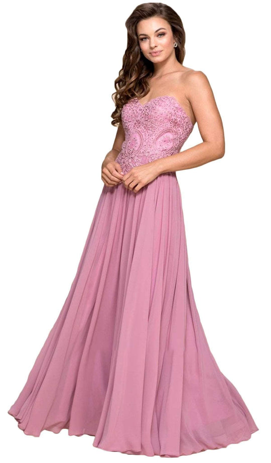 Strapless Beaded Chiffon A-line Dress