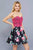 Nox Anabel - Two-Piece Lace Corset Floral Cocktail Dress 6270 in Floral
