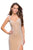La Femme - Rhinestone Embellished Velvet Dress 25266 In Nude