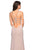 La Femme - 27089 Beaded Strappy Scoop Gown with Slit In Neutral