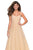 La Femme - 27608 Rhinestone Embellished V-Neck Gown In Neutral