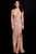 58506 Beaded Plunging V-neck Sheath Dress