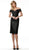 Jovani - 63193 Off-Shoulder Knee Length Sheath Dress In Black