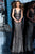 Jovani - 1751 Sequined Deep V-Neck Sheath Dress in Gray and Multi-Color