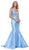 Sleeveless V-Neck Beaded Bodice Trumpet Gown