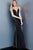 Jovani - 68012 Plunging V-Neck Fitted Mermaid Dress In Black