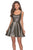 La Femme - 28181 Metallic Scoop A-Line Cocktail Dress In Gold and Black