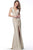 Jovani - 67701 Knotted Ruched Sleeveless Evening Gown In Neutral
