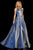 Sherri Hill - 52957 Halter Long Pleated A Line Dress In Blue