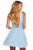 Sherri Hill - 53026 Ruched A-Line Short Dress In Blue