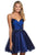 Sherri Hill - 53003 Ruched Sweetheart A-Line Short Dress In Blue