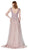 Cinderella Divine - OC002 Lace Scalloped V-neck Tulle A-line Gown in Purple