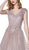 Cinderella Divine - OC002 Lace Scalloped V-neck Tulle A-line Gown in Purple
