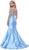Sleeveless V-Neck Beaded Bodice Trumpet Gown