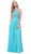 Sleeveless High Neck Beaded Bodice A-line Dress