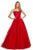 Sherri Hill - 53116 Floral Lace Appliqued Lace-up Back Ballgown In Red