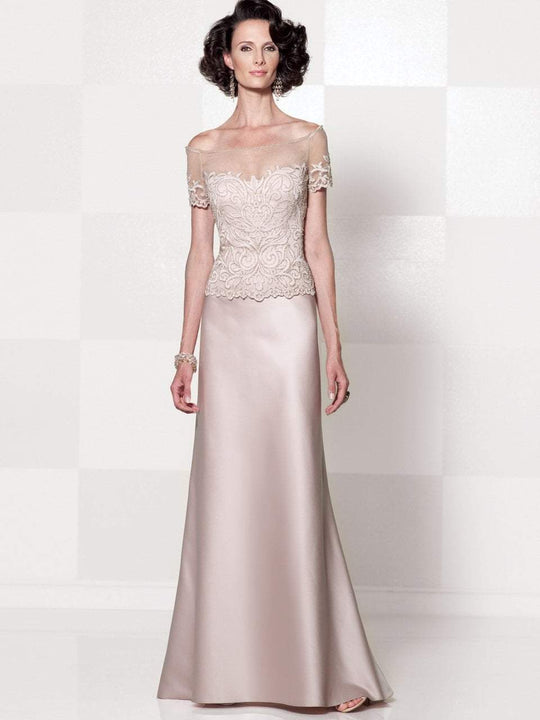 Cameron Blake - 114651 Two Piece Off Shoulder Long Dress in Neutral