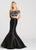 Ellie Wilde - EW118038 Embroidered Off Shoulder Two-Piece Gown In Black and Multi-Color
