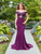 Clarisse - 3543 Bedazzled V-neck Trumpet Dress in Trumpet