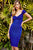 Tadashi Shoji - Wide V-neck Sheath Cocktail Dress In Blue