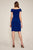 Tadashi Shoji - Wide V-neck Sheath Cocktail Dress In Blue