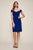 Tadashi Shoji - Wide V-neck Sheath Cocktail Dress In Blue