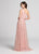 Ellie Wilde - EW21853 Beaded Asymmetrical Neck High Slit Gown In Pink