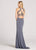 Ellie Wilde - EW118137 High Halter Illusion Cutout Jersey Sheath Gown In Gray