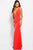 JVN47401 Plunging V-neck Fitted Dress