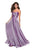 La Femme - Strapless Sweetheart Metallic Chiffon Prom Dress 27515 In Purple