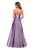 La Femme - Strapless Sweetheart Metallic Chiffon Prom Dress 27515 In Purple
