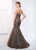 Ivonne D for Mon Cheri - 218D31W Metallic Lace Trumpet Dress in Brown and Green