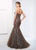 Ivonne D for Mon Cheri - 218D31 Metallic Lace Trumpet Dress With Train in Brown and Green