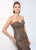 Ivonne D for Mon Cheri - 218D31 Metallic Lace Trumpet Dress With Train in Brown and Green