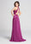 Ellie Wilde - EW21832 Beaded Lace Halter Chiffon A-line Dress in Purple