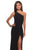 La Femme - 28135 Asymmetric Long Dress In Black